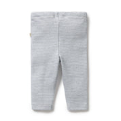 Organic Stripe Rib Legging - Rain Drop