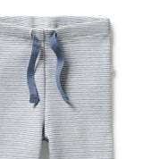 Organic Stripe Rib Legging - Rain Drop