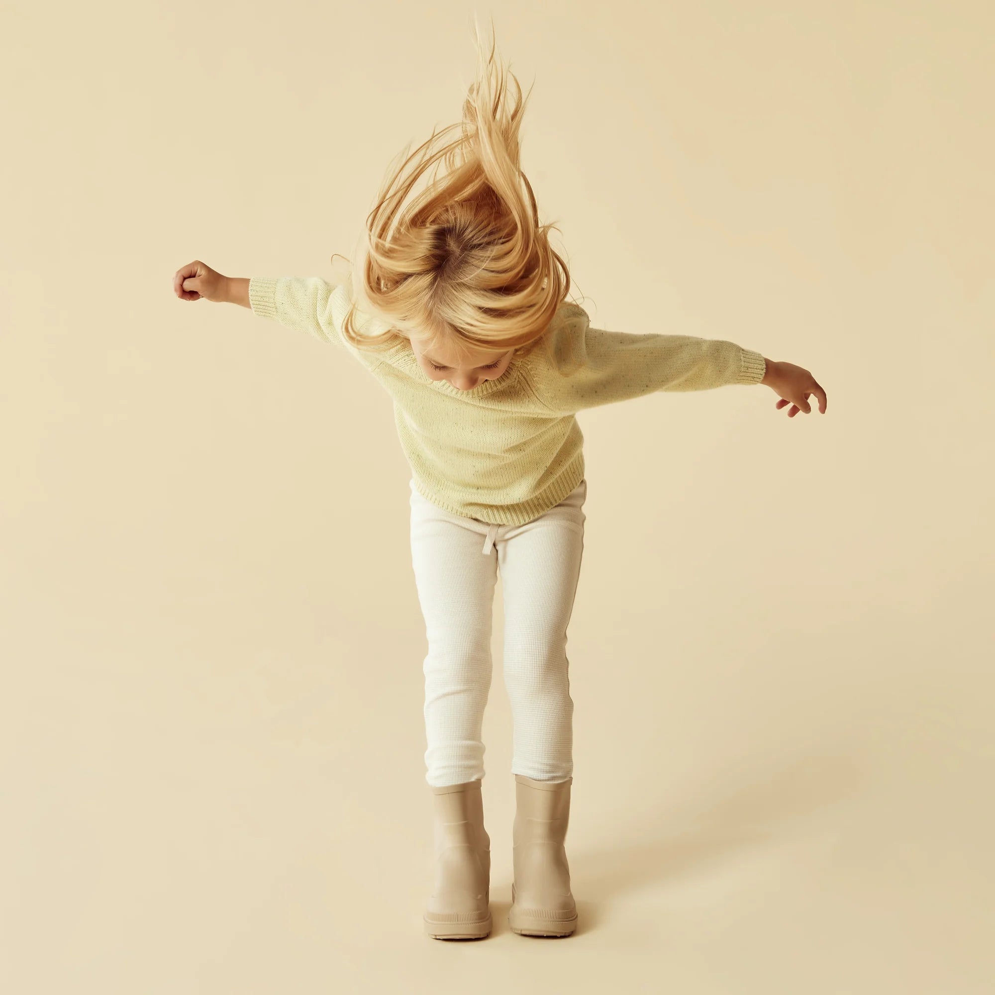 Organic Stripe Rib Legging - Oatmeal
