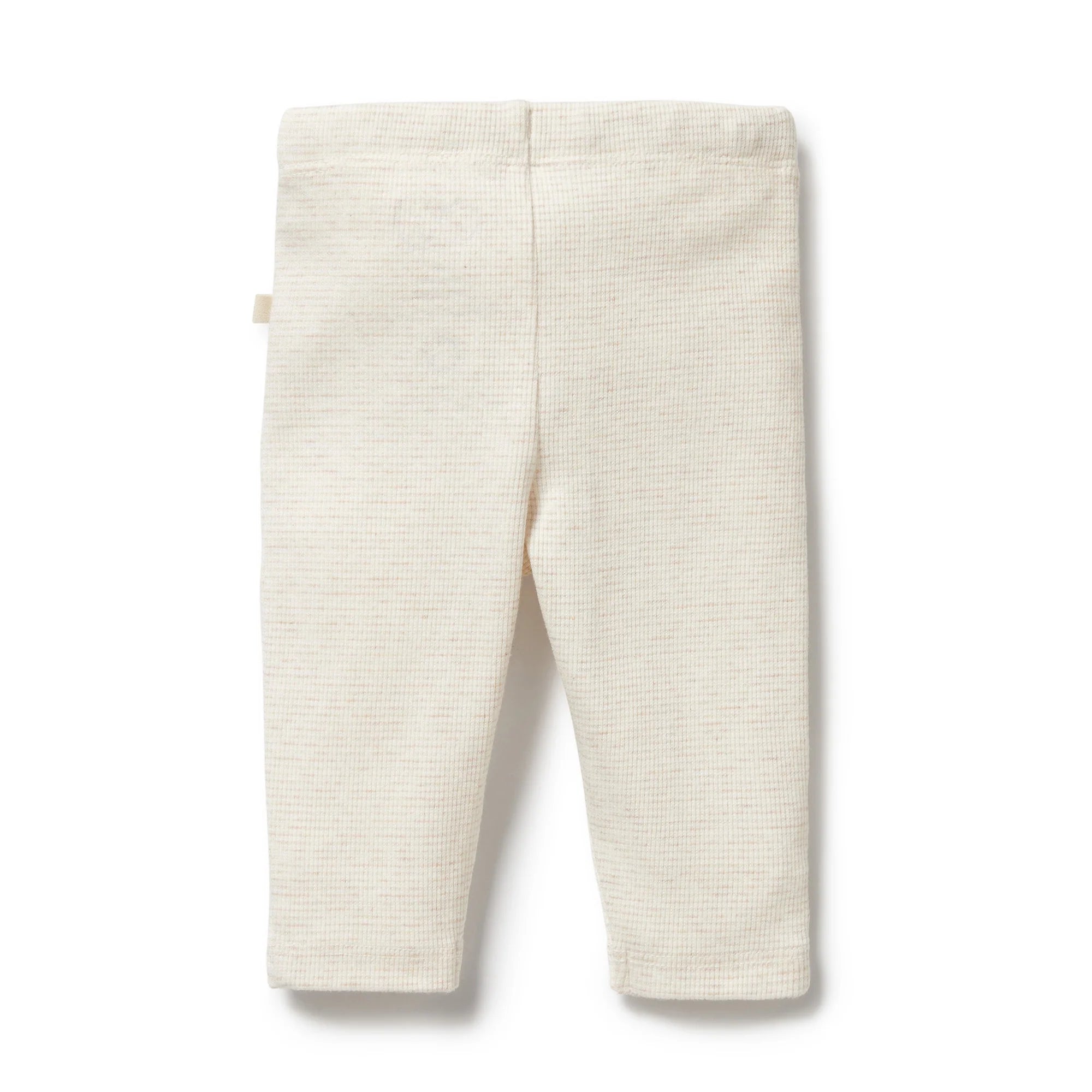 Organic Stripe Rib Legging - Oatmeal