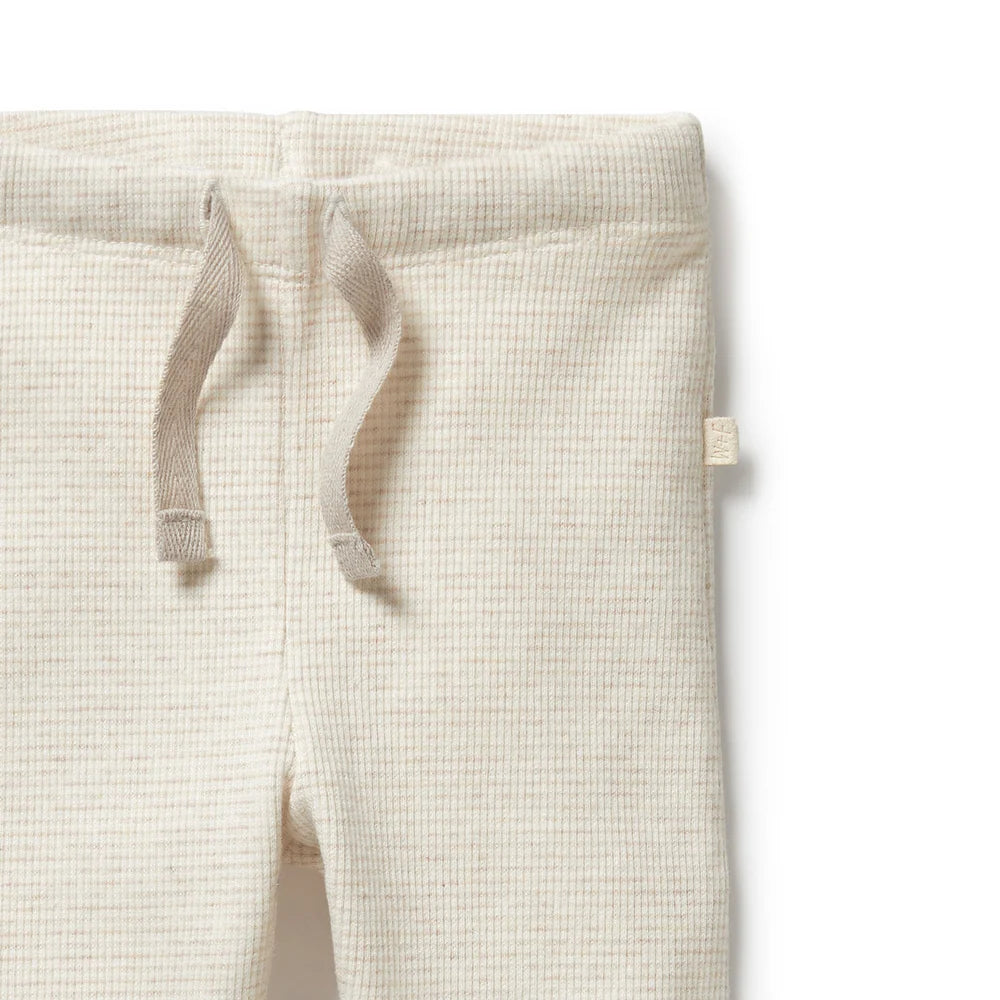Organic Stripe Rib Legging - Oatmeal