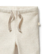 Organic Stripe Rib Legging - Oatmeal