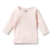 Organic Stripe Rib Long Sleeved Top - Cantaloupe