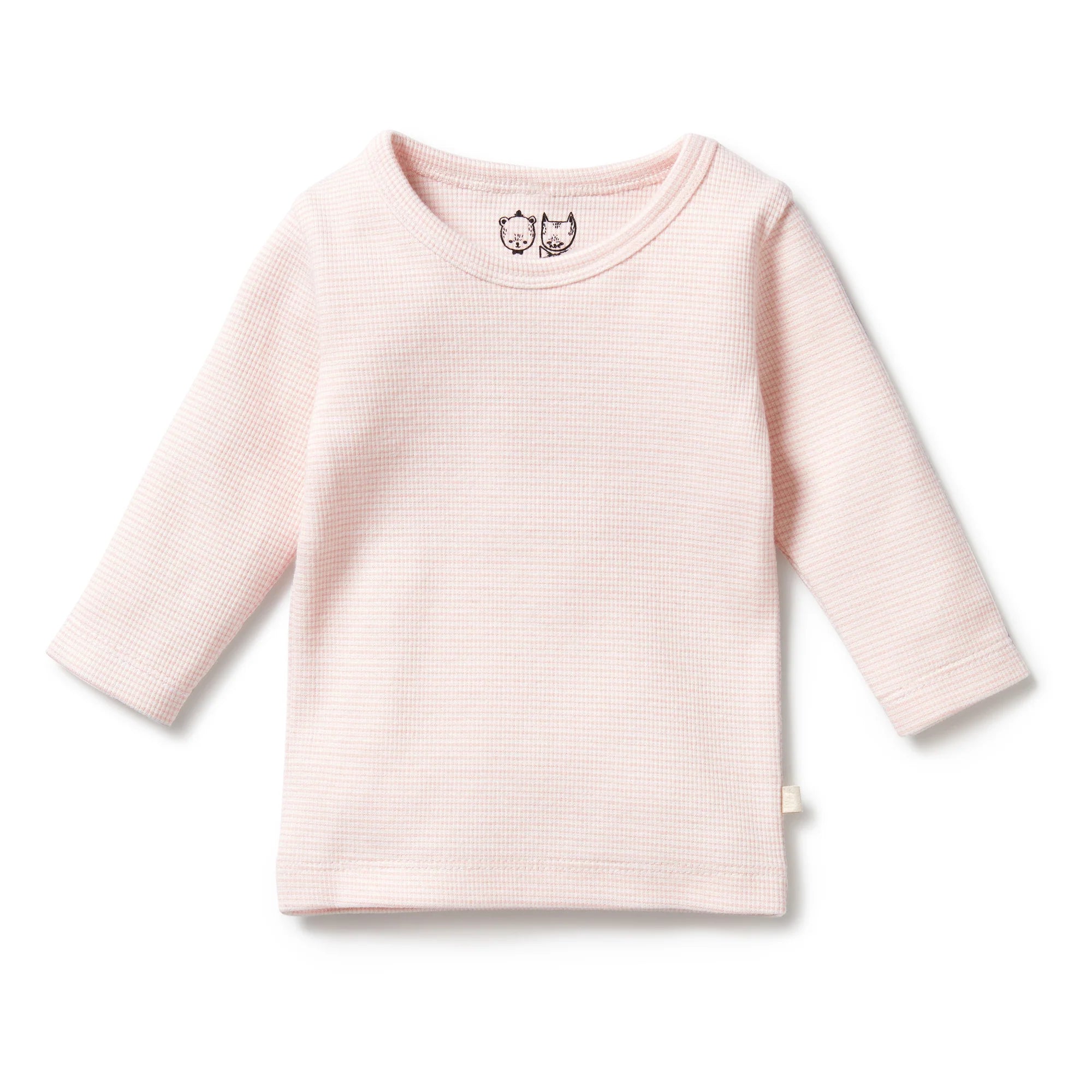 Organic Stripe Rib Long Sleeved Top - Cantaloupe