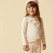 Organic Stripe Rib Long Sleeved Top - Cantaloupe