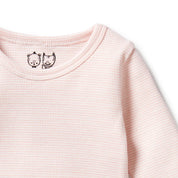 Organic Stripe Rib Long Sleeved Top - Cantaloupe