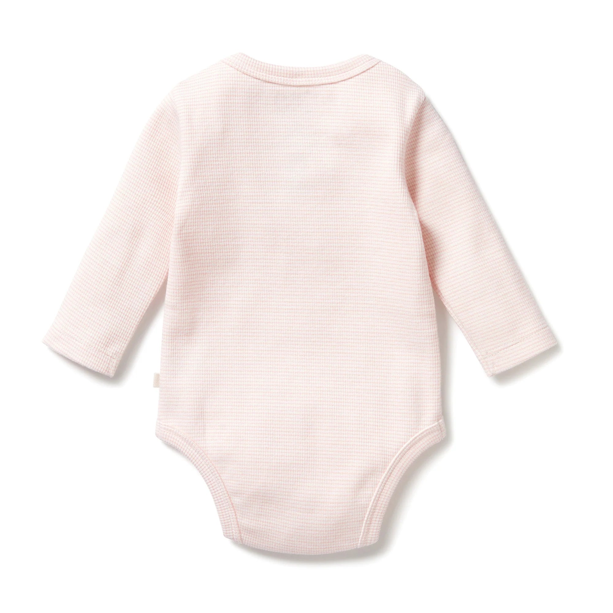Organic Stripe Rib Long Sleeved Bodysuit - Cantaloupe