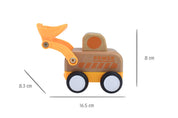 Wooden Friction Truck - Digger with Sound and Light