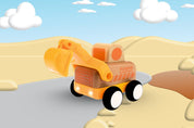 Wooden Friction Truck - Digger with Sound and Light