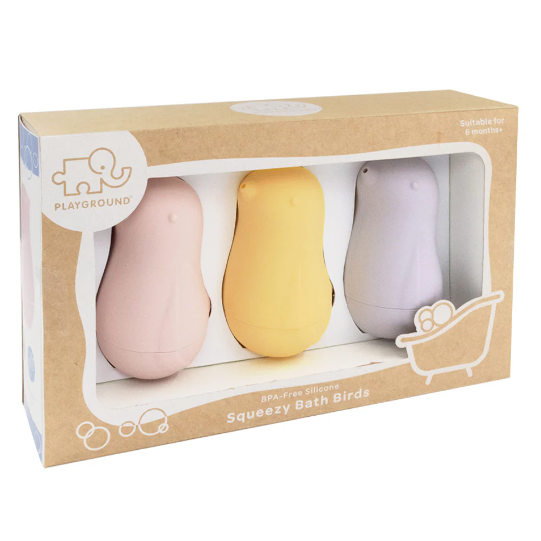 3pk Silicone Squeezy Bath Birds