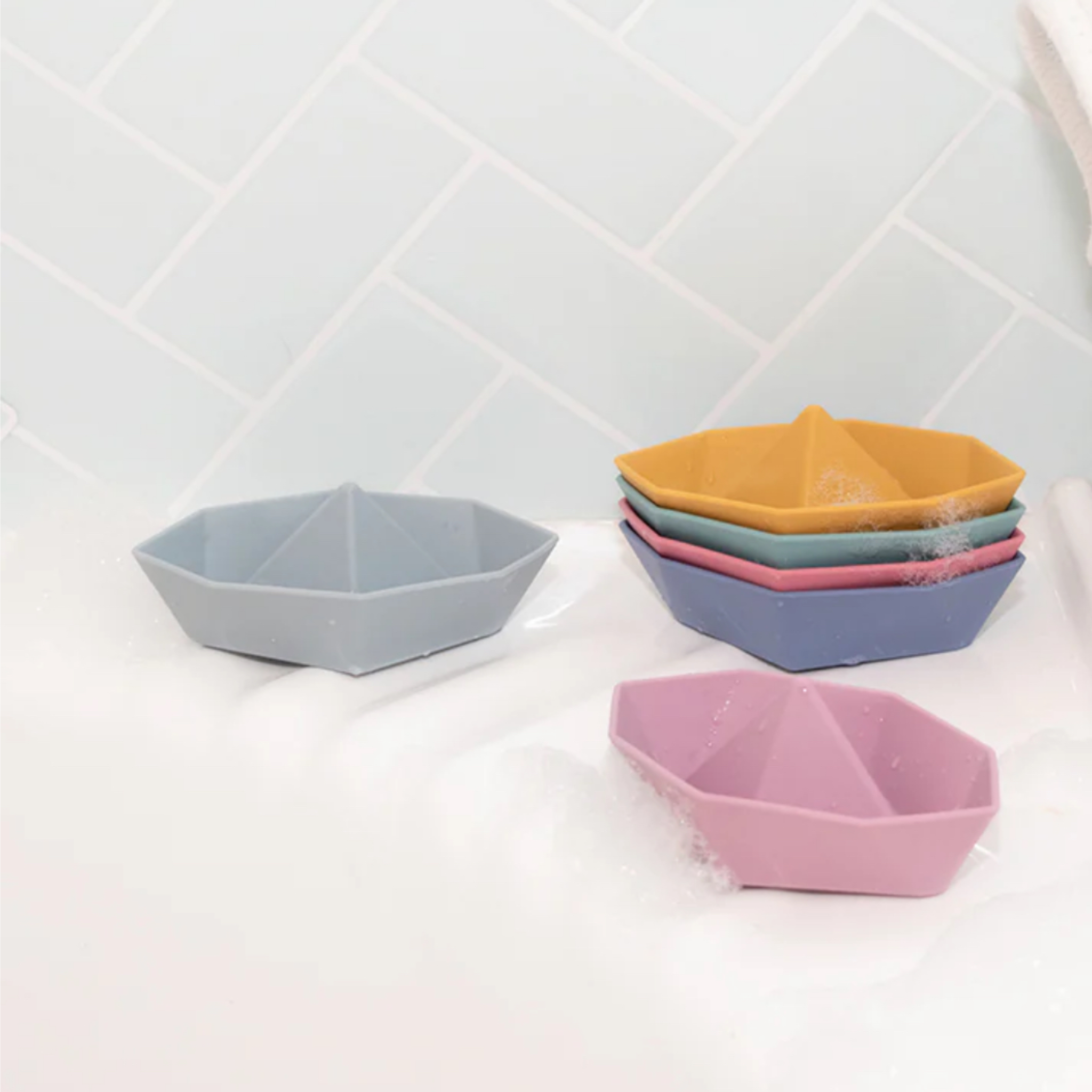 6pk Origami Bath Boats - Multi