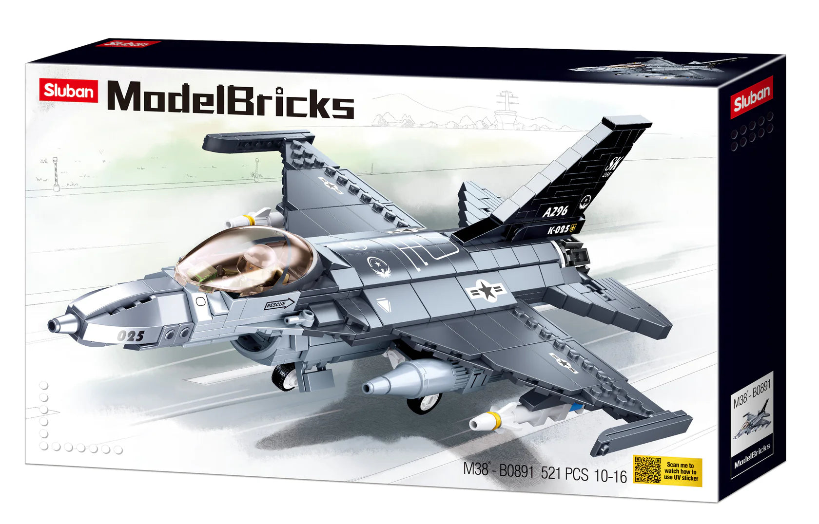 B0891- F16C FALCON FIGHTER - 521 PCS C12