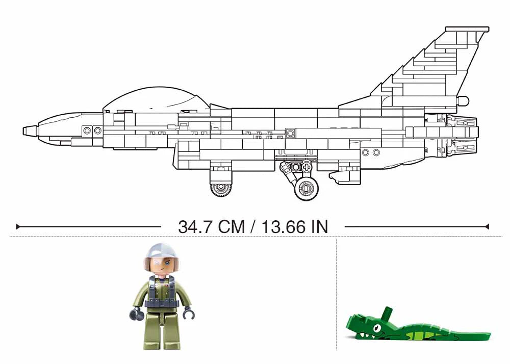 B0891- F16C FALCON FIGHTER - 521 PCS C12