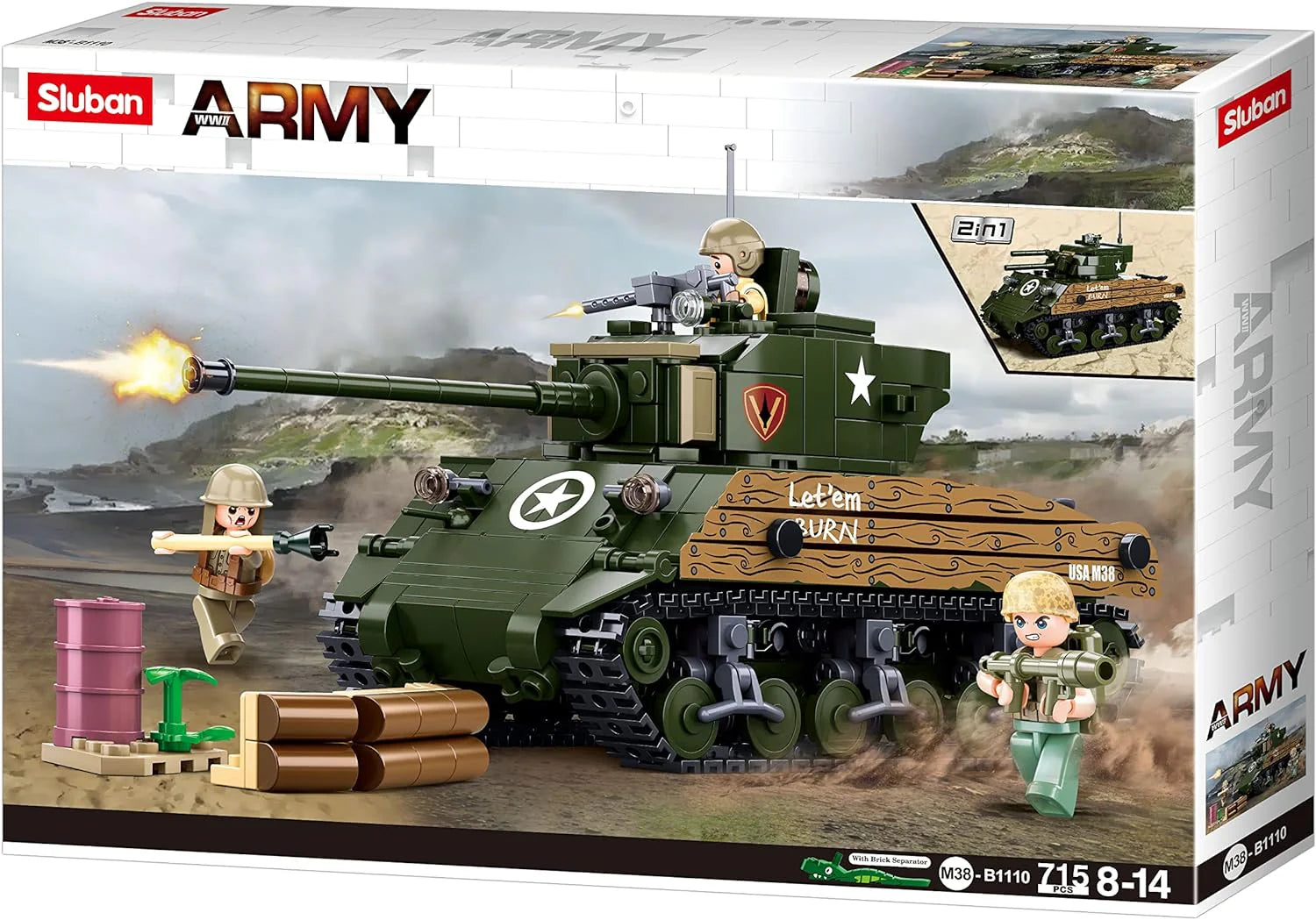 B1110- WW2 M4A3 MEDIUM TANK 715 PCS C12