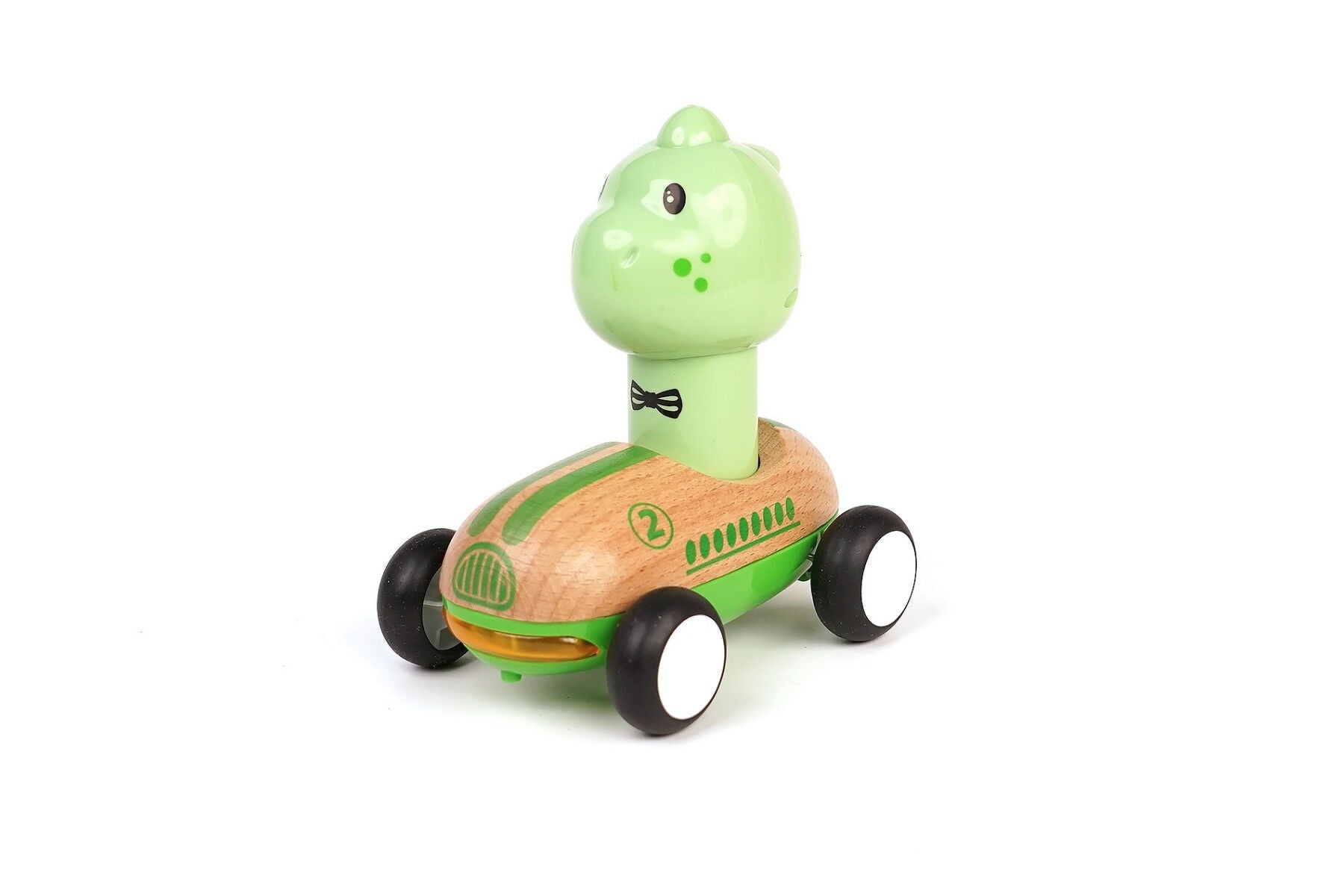 Wooden Press & Go Racer - Dinosaur