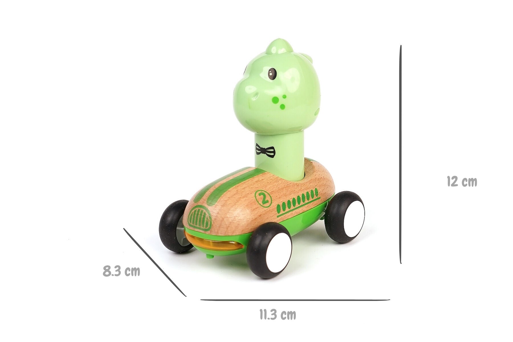 Wooden Press & Go Racer - Dinosaur