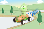 Wooden Press & Go Racer - Dinosaur