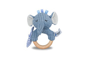 Snuggle Buddy Trunks Elephant Wooden Ring Rattle