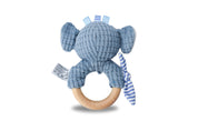 Snuggle Buddy Trunks Elephant Wooden Ring Rattle