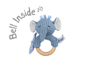 Snuggle Buddy Trunks Elephant Wooden Ring Rattle