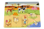2 in 1 Australian Farm Animals Peg Puzzle
