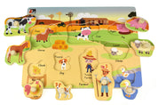 2 in 1 Australian Farm Animals Peg Puzzle