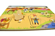 2 in 1 Australian Farm Animals Peg Puzzle
