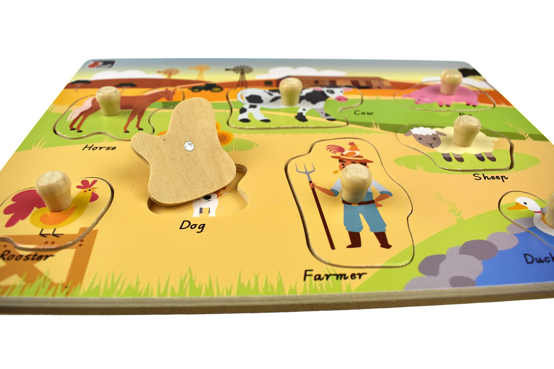 2 in 1 Australian Farm Animals Peg Puzzle