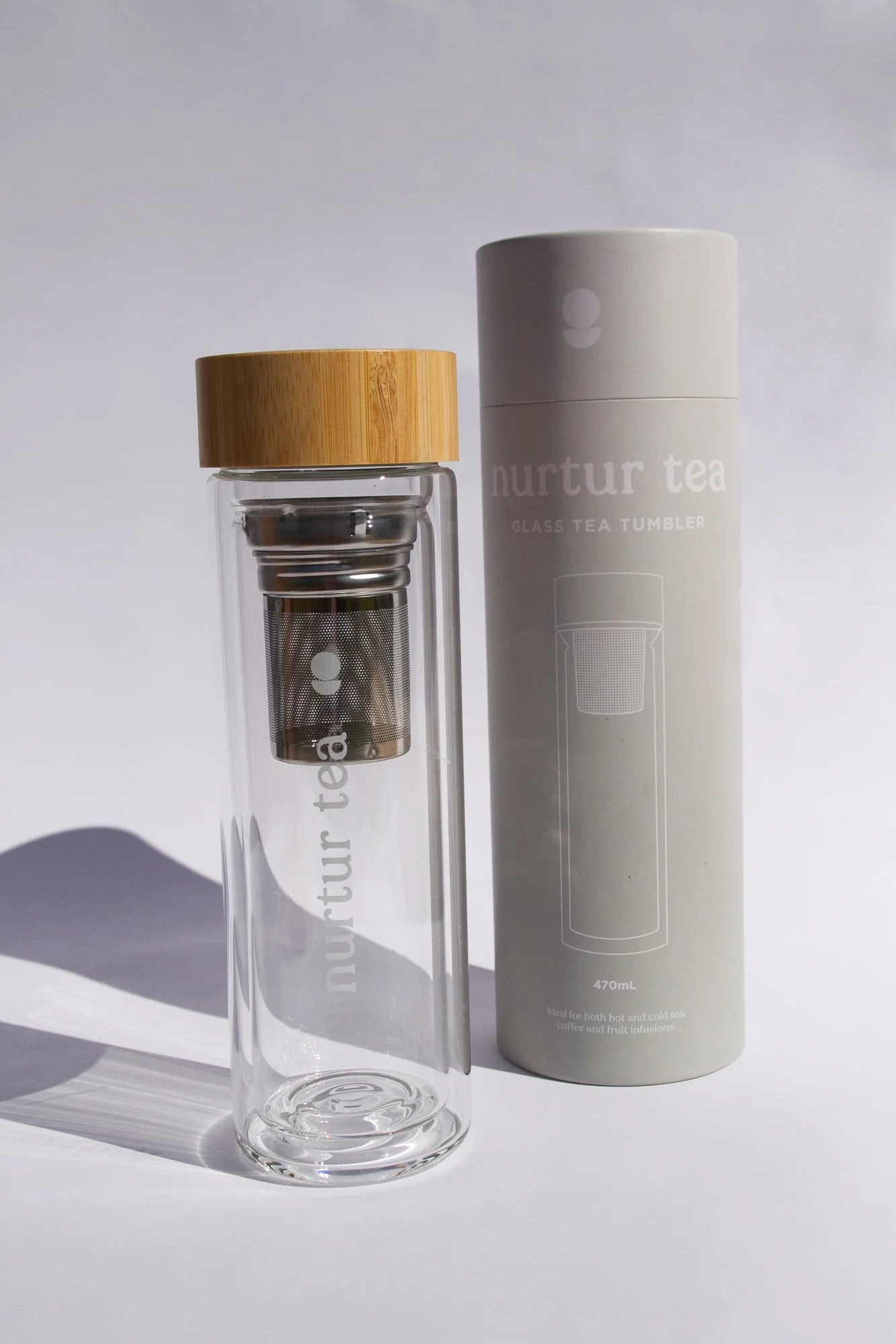 3 in 1 Glass Tea Tumbler with Infuser