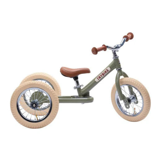 Trybike Steel 2 in 1 Balance Bike Vintage Green Matte