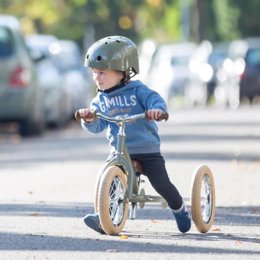 Trybike Steel 2 in 1 Balance Bike Vintage Green Matte
