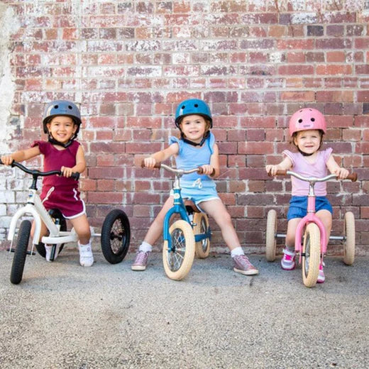 Trybike Steel- 2 in 1 Balance Bike Vintage Blue Matte