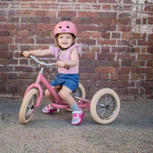 Trybike Steel 2 in 1 Balance Bike Vintage Pink Matte