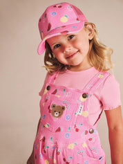 Pink Fruit Emoji Fruit Short Overalls