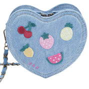I Heart Fruit Denim Shoulder Bag