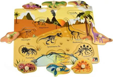 2 in 1 Dinosaur Peg Puzzle