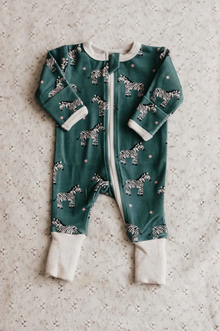 Zebby Green Zipsuit