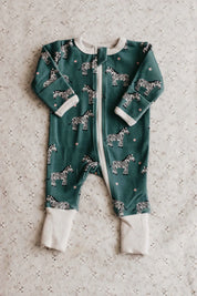 Zebby Green Zipsuit