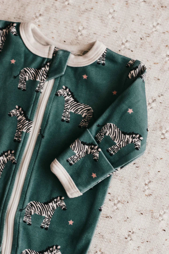 Zebby Green Zipsuit