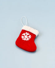 Felt Christmas Stocking with Snowflake Ornament