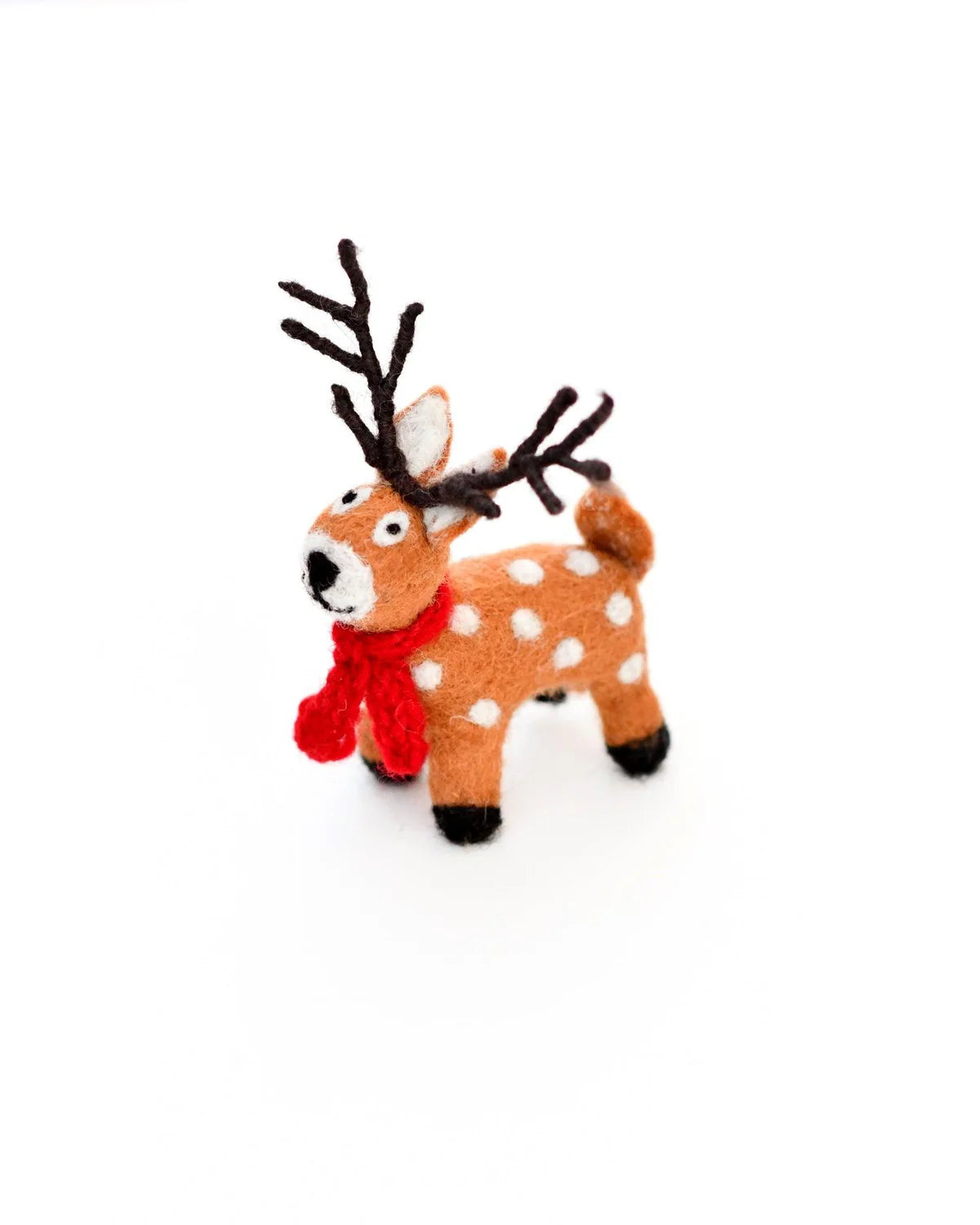 Felt Reindeer with Red Scarf Toy