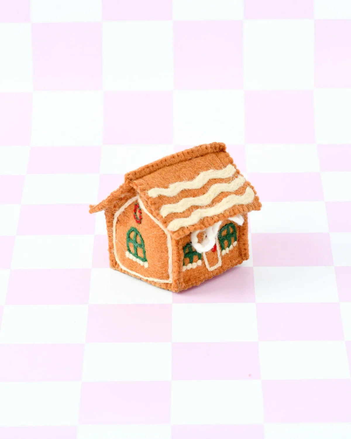 Felt Gingerbread House - Green Windows