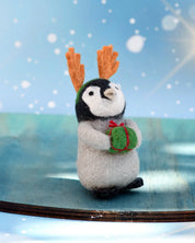 Felt Penguin with Present Toy