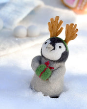 Felt Penguin with Present Toy