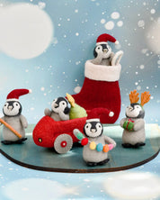 Felt Penguin with Present Toy