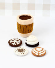 Felt Coffee Cup with Interchangeable Toppings