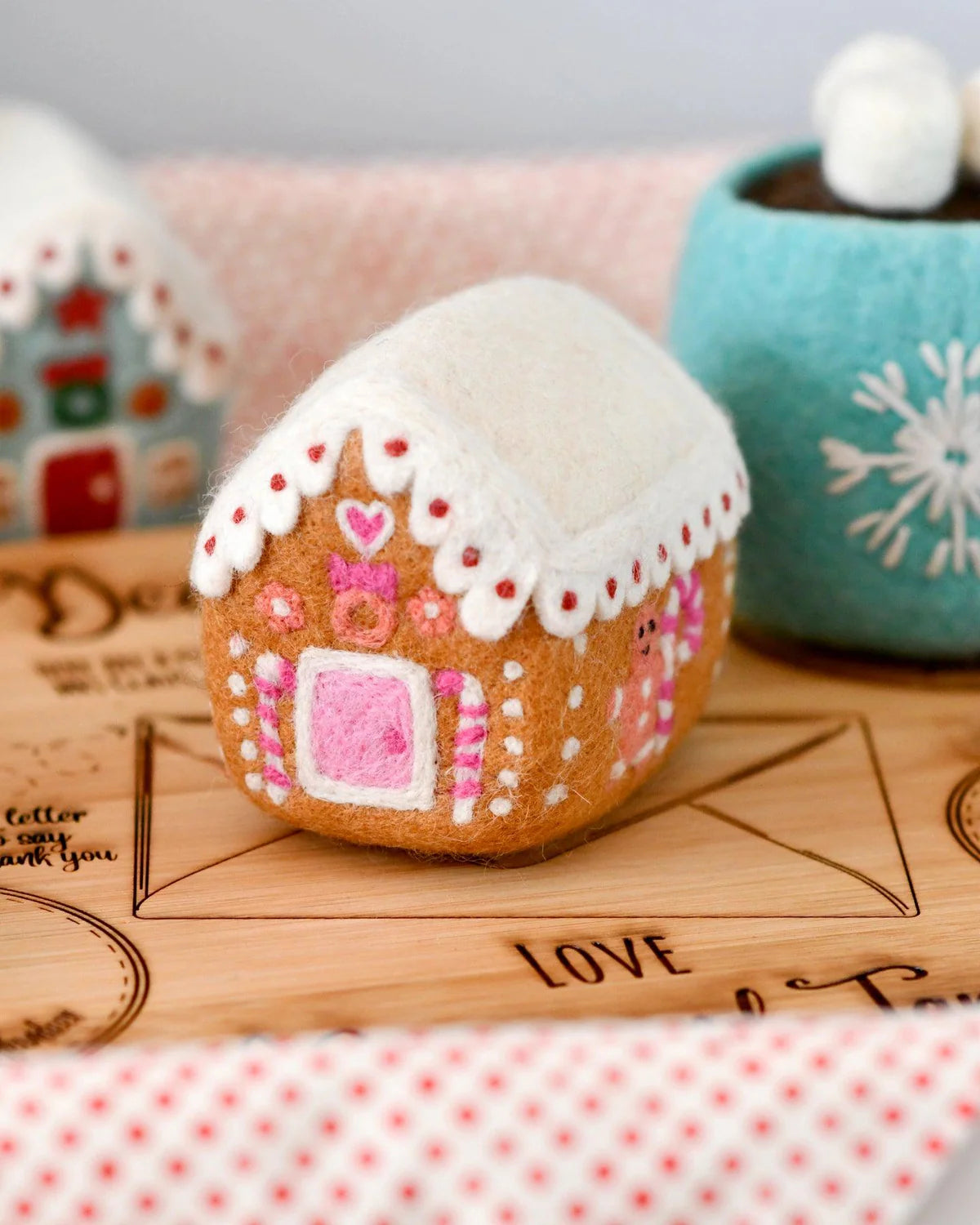 Felt Pink Gingerbread House