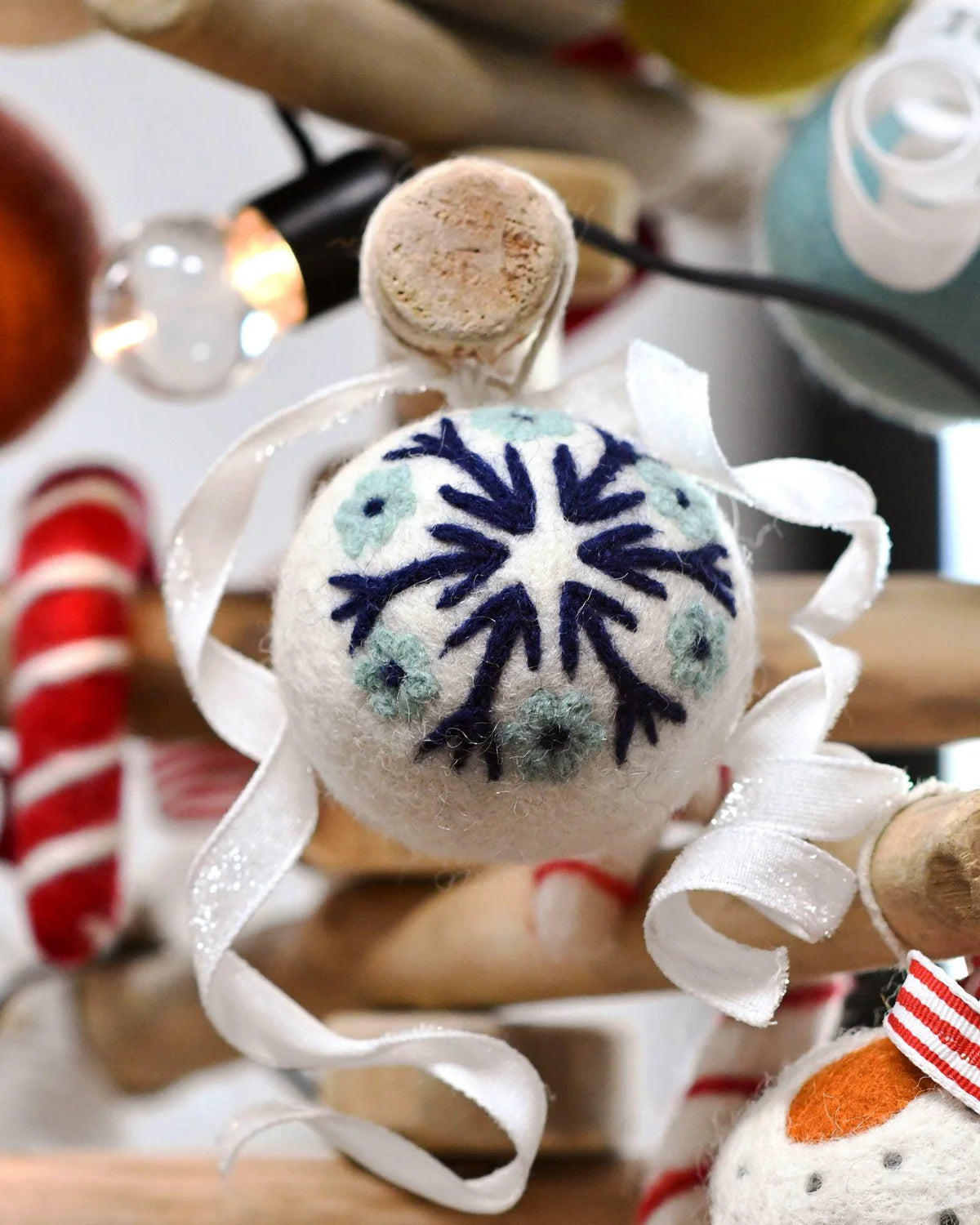 Felt Bauble Christmas Ornament - Snowflake