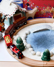 Felt Round Snow Ice Rink Play Mat Playscape