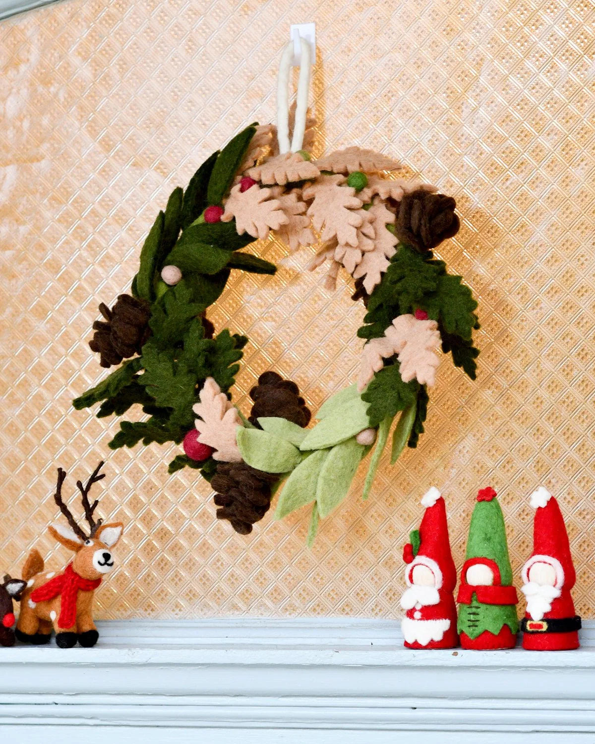 Felt Rustic Christmas Wreath
